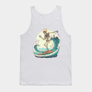 Skeleton Surfing the Waves Tank Top